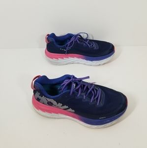 Hoka One One Bondi 5 Blue Pink Athletic Sneaker Shoes Size 10 Wide